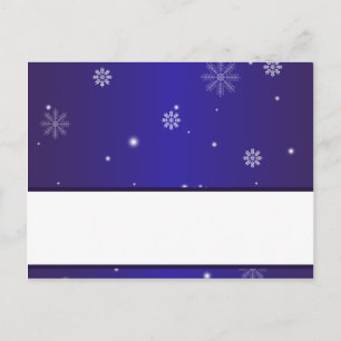 Tarjeta de Lugar Escrito Blanco Copos de Nieve