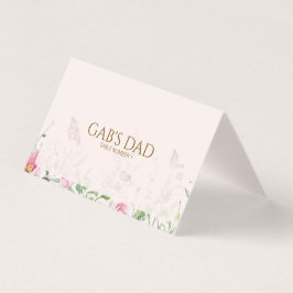 Tarjeta de lugar floral Elegant Peony Blush doblad