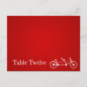 Tarjeta de lugar grabable Bicicleta doble roja