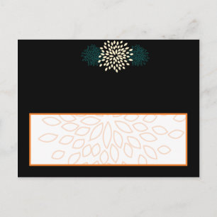 Tarjeta de lugar grabable Burst floral otoñal