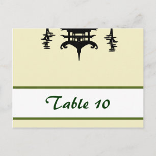 Tarjeta de lugar grabable Colina verde japonesa Te