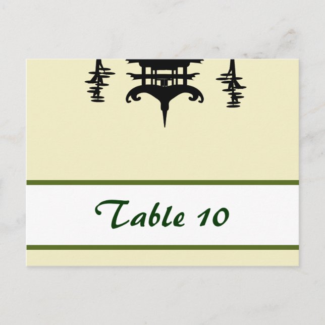 Tarjeta de lugar grabable Colina verde japonesa Te (Anverso)