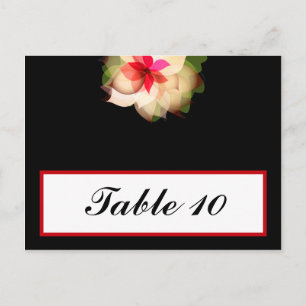 Tarjeta de lugar grabable color Lotus Flower negro