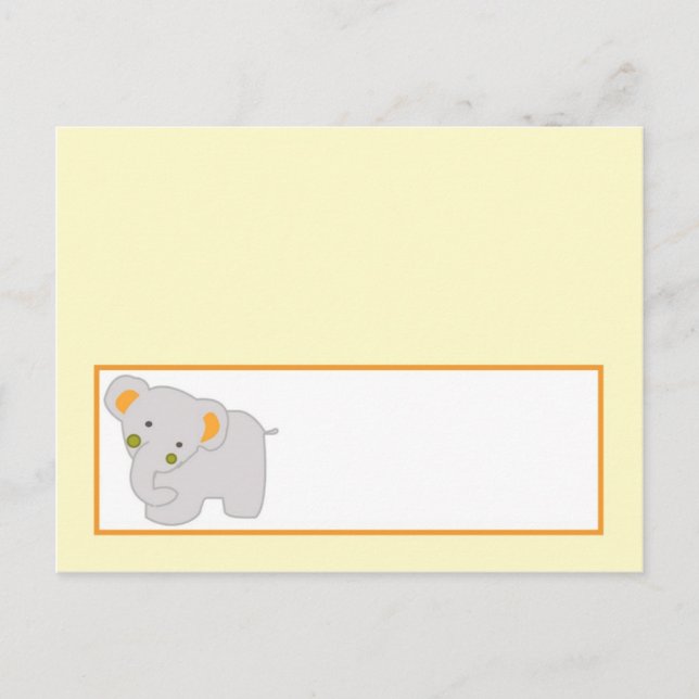 Tarjeta de lugar grabable Elefante de Punch Tropic (Anverso)