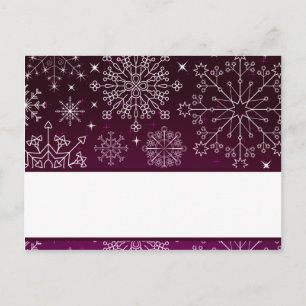 Tarjeta de lugar grabable Estrellas moradas y copo