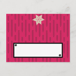 Tarjeta de lugar grabable Flores salvajes rosadas