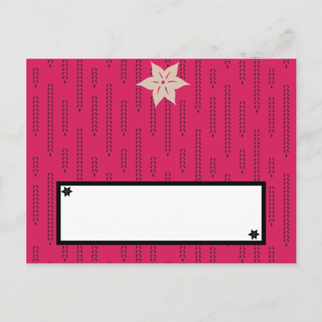 Tarjeta de lugar grabable Flores salvajes rosadas  (Anverso)
