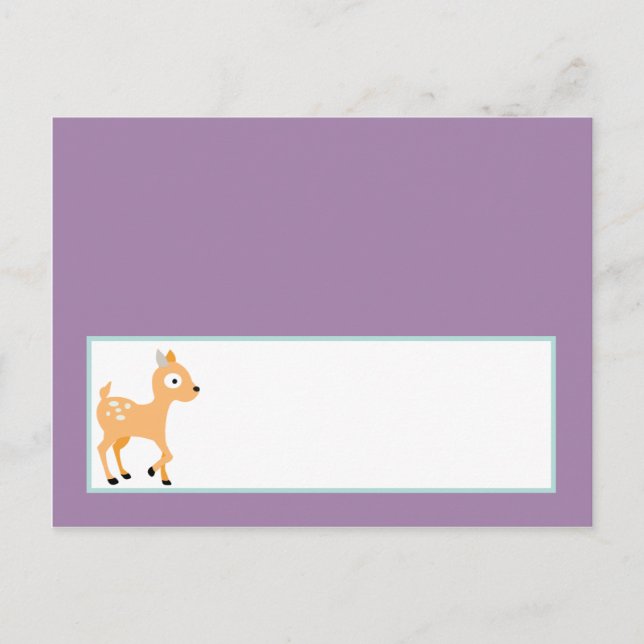 Tarjeta de lugar grabable Furry Woodland Animals (Anverso)