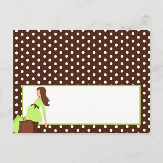 Tarjeta de lugar grabable Green Mod Mom Polka Dots (Anverso)
