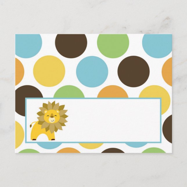 Tarjeta de lugar grabable Jungle King Lion Safari  (Anverso)