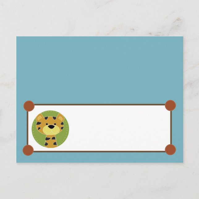 Tarjeta de lugar grabable Jungle Tales Safari (Anverso)