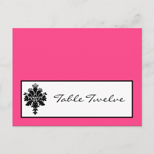Tarjeta de lugar grabable Lace de damasco rosa cal (Anverso)