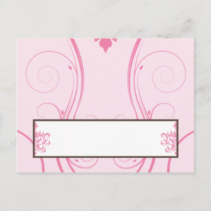 Tarjeta de lugar grabable Lámpara rosa