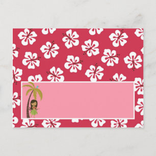 Tarjeta de lugar grabable Lau Tropical Rosa Hawaia