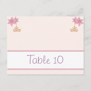 Tarjeta de lugar grabable Linterna rosada púrpura/