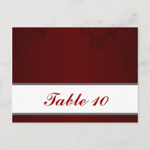 Tarjeta De Lugar Grabable Marrón Oscuro Swirls Roj