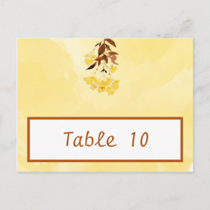 Tarjeta de lugar grabable Mostaza Amarillo Flor Br