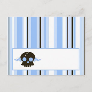 Tarjeta de lugar grabable niño Punk azul de guitar