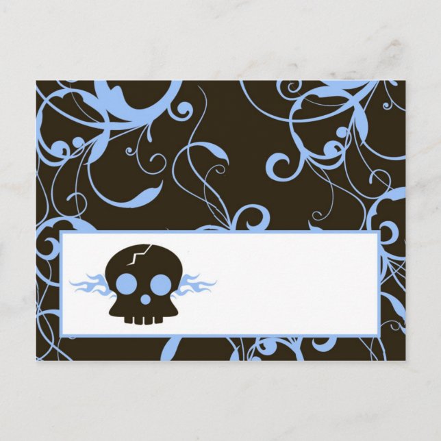 Tarjeta de lugar grabable Niño Punk Azul Flame de  (Anverso)