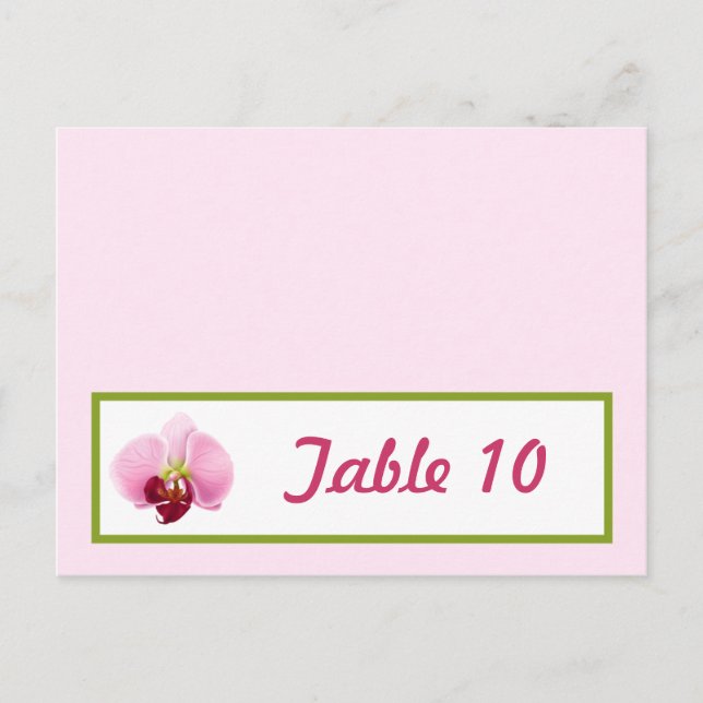 Tarjeta de lugar grabable Orquídea rosa Larga Flor (Anverso)