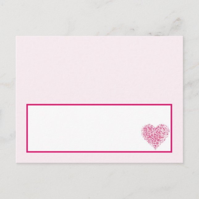 Tarjeta de lugar grabable para Boda de corazón ros (Anverso)