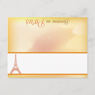 Tarjeta de lugar grabable Paris Peach
