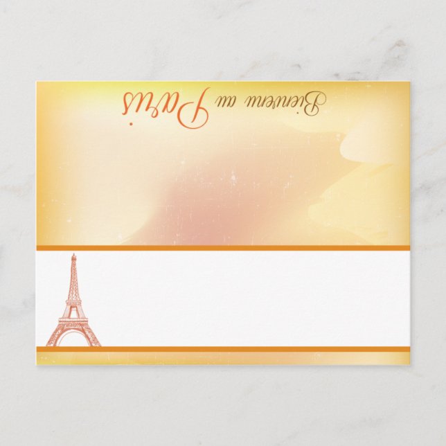 Tarjeta de lugar grabable Paris Peach (Anverso)