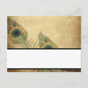 Tarjeta de lugar grabable Peacock Vintage Peacock