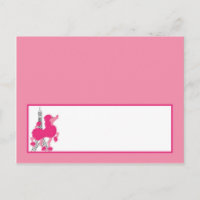 Tarjeta de lugar grabable Pink Poodle Paris Eiffel