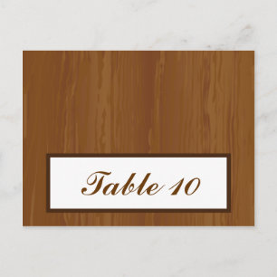 Tarjeta de lugar grabable Plano de madera Boda Flo