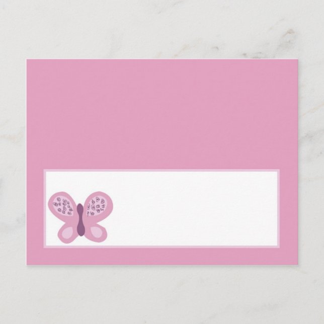 Tarjeta de lugar grabable Pluma de azúcar mariposa (Anverso)