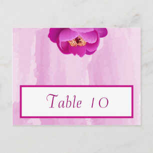 Tarjeta de lugar grabable Purple/Pink Peony Flores