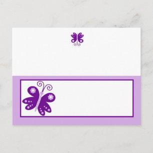 Tarjeta de lugar grabable Purple Spring Time Butfl