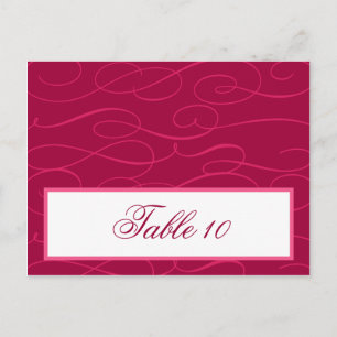 Tarjeta de lugar grabable Raspberry Bucles rosados