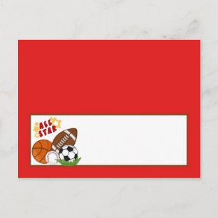 Tarjeta de lugar grabable rojo de todas las estrel