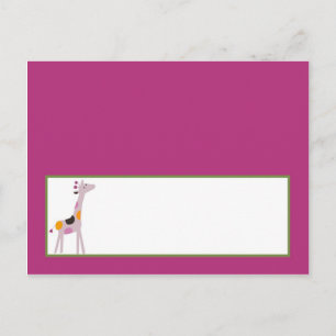 Tarjeta de lugar grabable Safari dulce