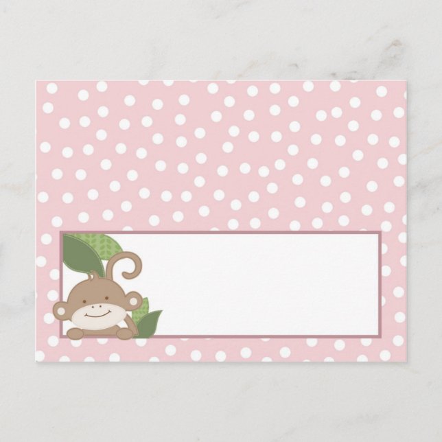 Tarjeta de lugar grabable Safari Pink Jungle Allig (Anverso)