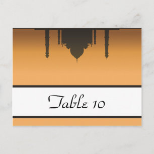 Tarjeta de lugar grabable Taj Mahal Sunset Naranja