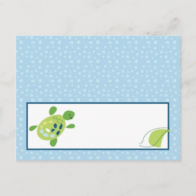 Tarjeta de lugar grabable Tortuga de arrecife Océa (Anverso)