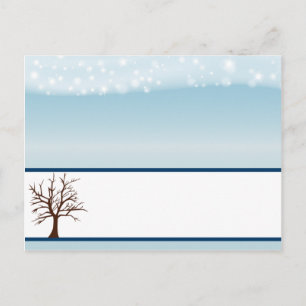 Tarjeta de lugar grabable Twinkling Nieve / Árbol 