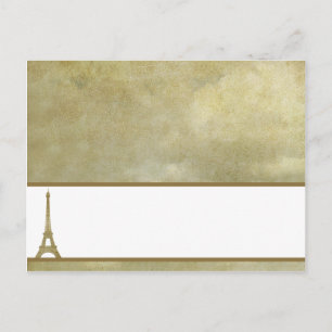 Tarjeta de lugar grabable Vintage Paris