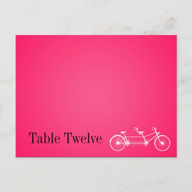 Tarjeta de lugar grabable Whimsical Hot Pink Doble (Anverso)