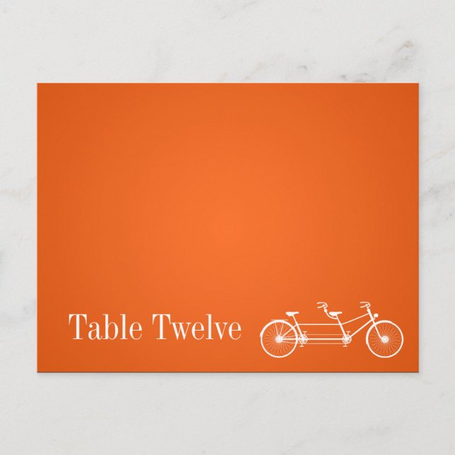 Tarjeta de lugar grabable Whimsical Naranja Bicicl (Anverso)