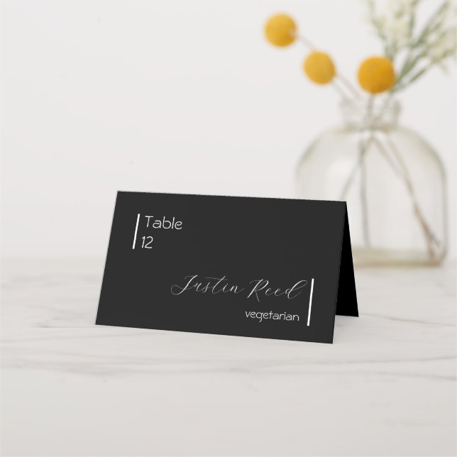 Tarjeta de lugar Minimalista plegado moderno (Anverso)