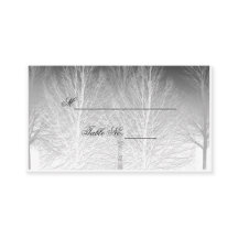 Tarjeta de lugar para Boda blanco negro de ramas d