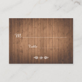 Tarjeta de lugar para boda de madera de madera