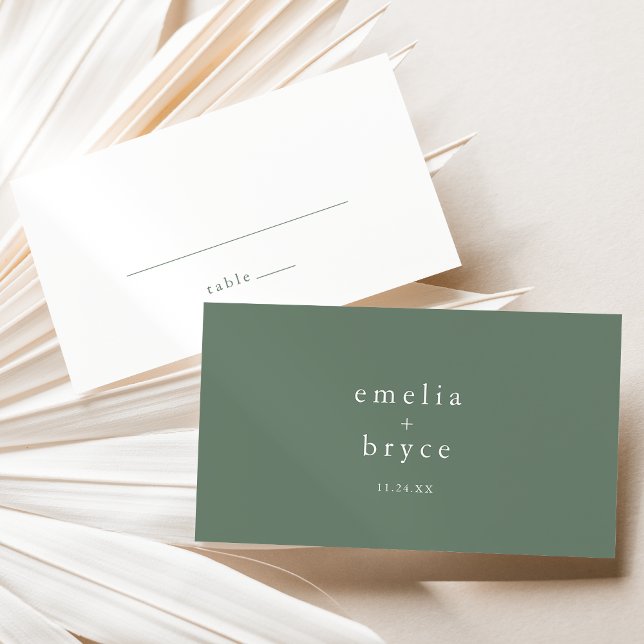 Tarjeta de lugar para Boda EMELIA Flat Nature Wood (EMELIA Flat Nature Woodland Wedding Place Card)