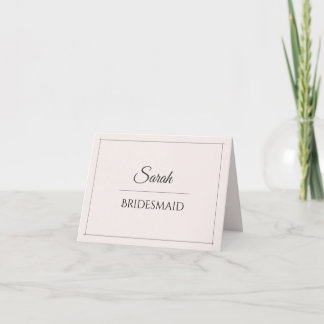Tarjeta de lugar para dama de honor | Boda minimal