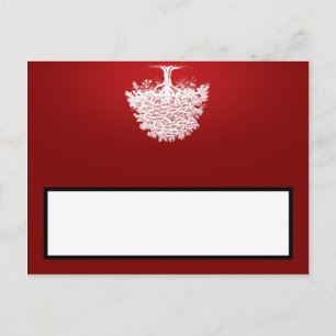 Tarjeta de lugar para escritura de árbol blanco Ba