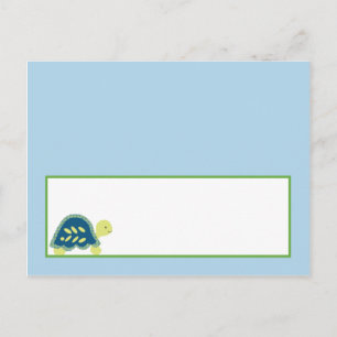 Tarjeta de lugar para escritura, tortugas de mar a